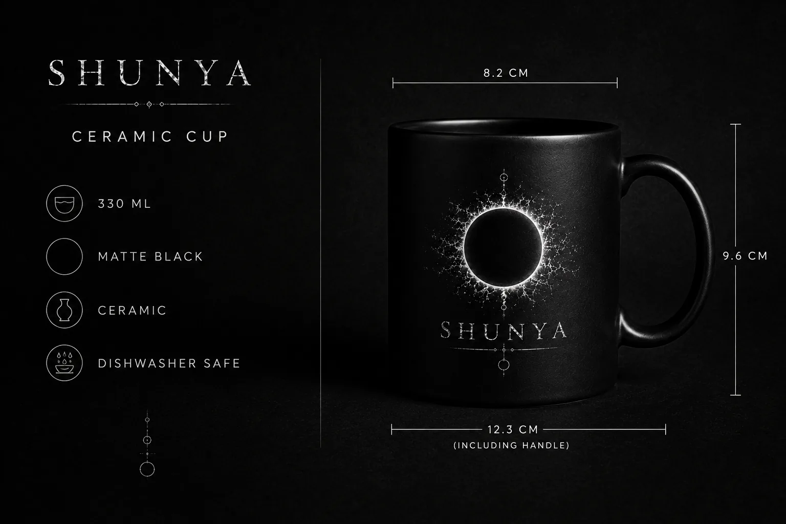 Shunya ceramic cup — specifications