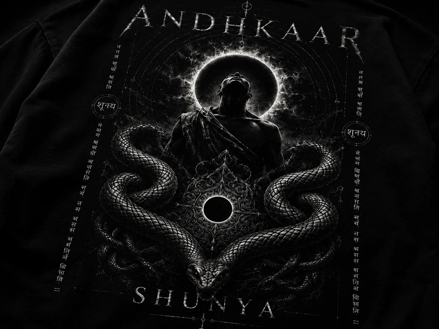 Shunya hoodie — artwork close-up
