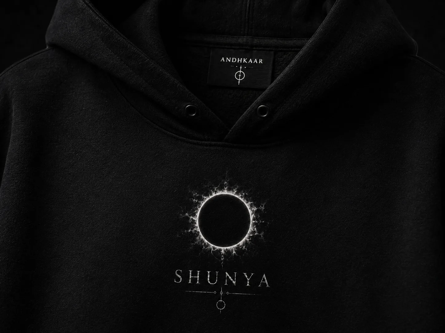 Shunya hoodie — chest detail