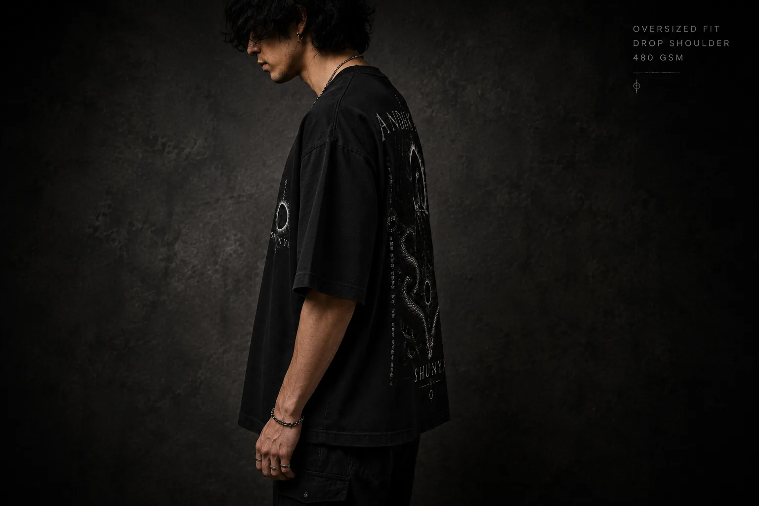 Shunya oversized tee — worn