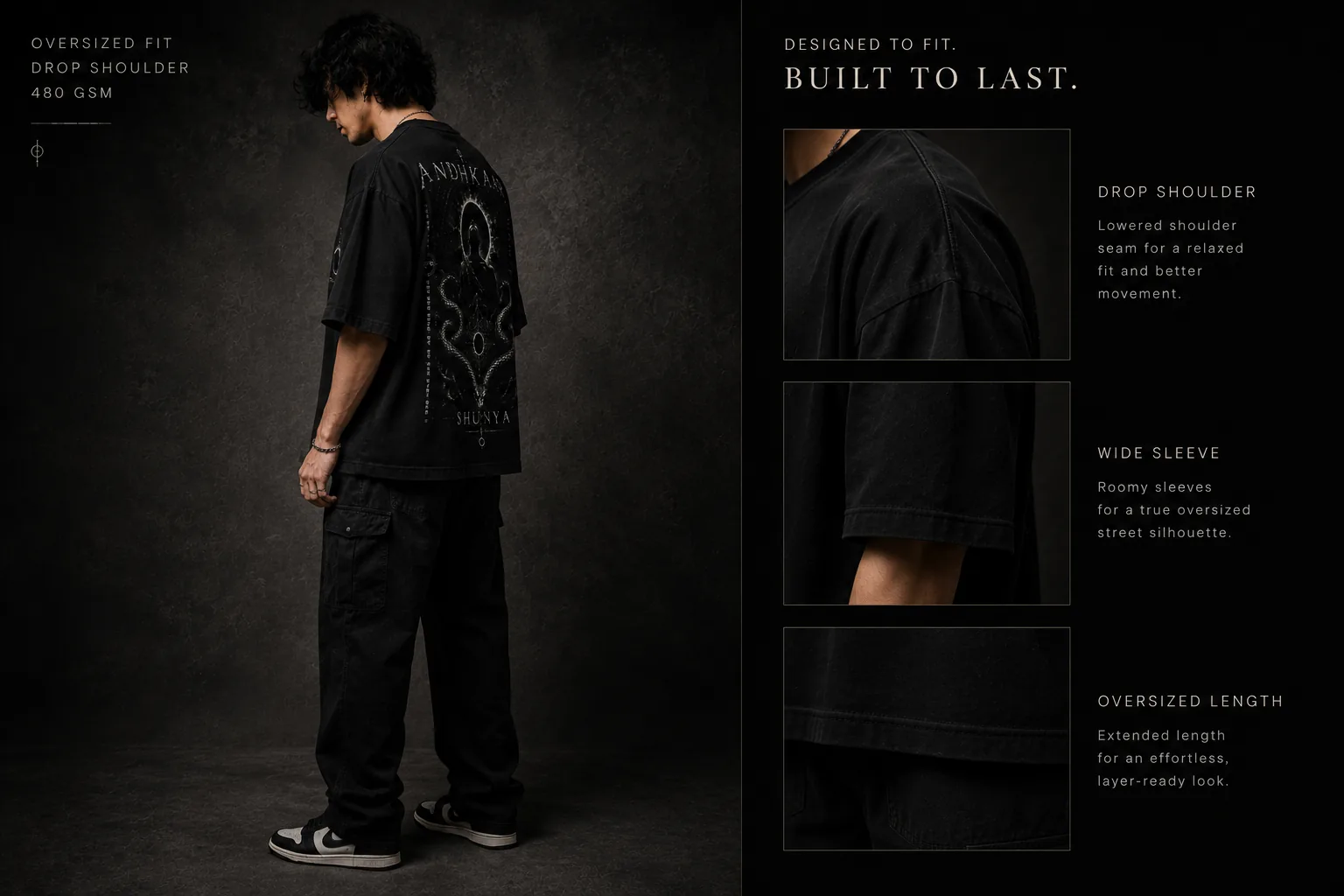 Shunya oversized tee — fabric